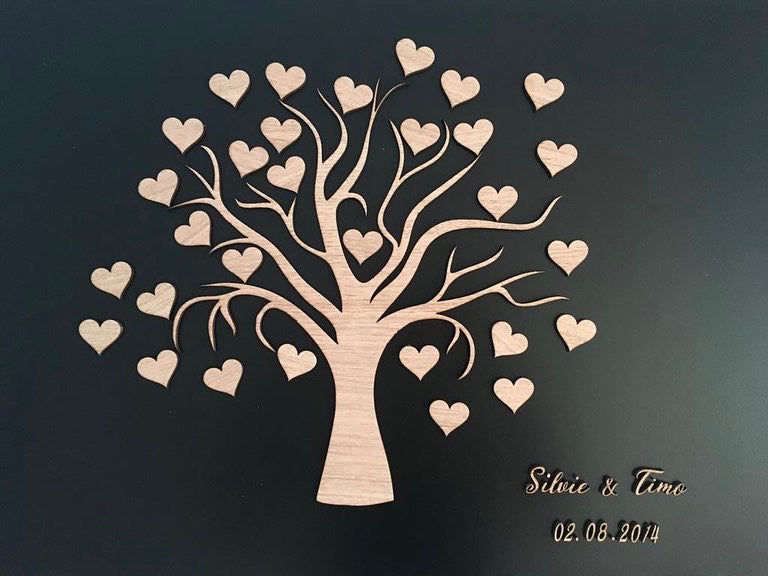 Zusätzliche Herzen für den personalisierten Gästebaum | 10er-Set - Timos holzWerkstatt