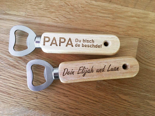 Flaschenöffner mit Gravur - Timos holzWerkstatt