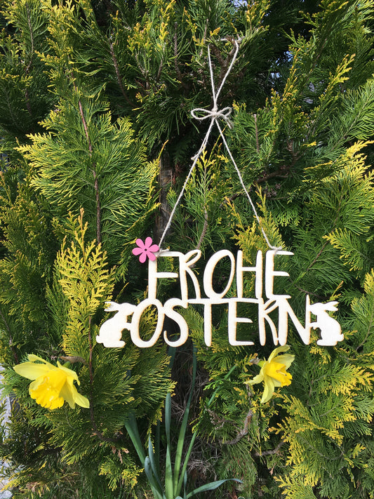 Schriftzug "Frohe Ostern" - Timos holzWerkstatt