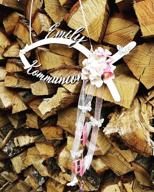 Personalisierter Fisch (Taufe, Kommunion, Konfirmation) mit dem Namen des Kindes - Timos holzWerkstatt