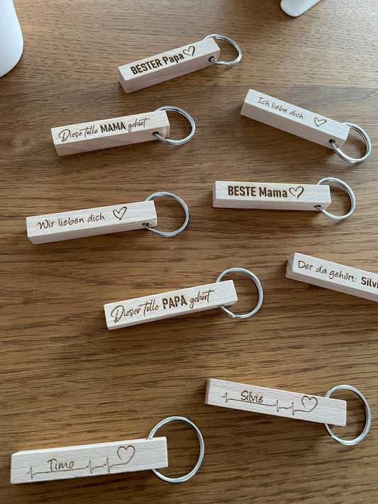 Schlüsselanhänger Holzstäbchen - Timos holzWerkstatt