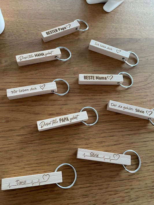 Schlüsselanhänger Holzstäbchen - Timos holzWerkstatt