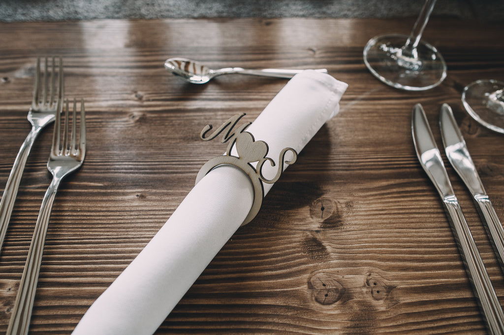 Serviettenringe mit Euren Initialen - Timos holzWerkstatt