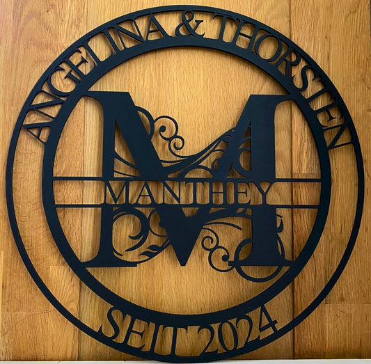 Monogramm / Famillienname - Timos holzWerkstatt