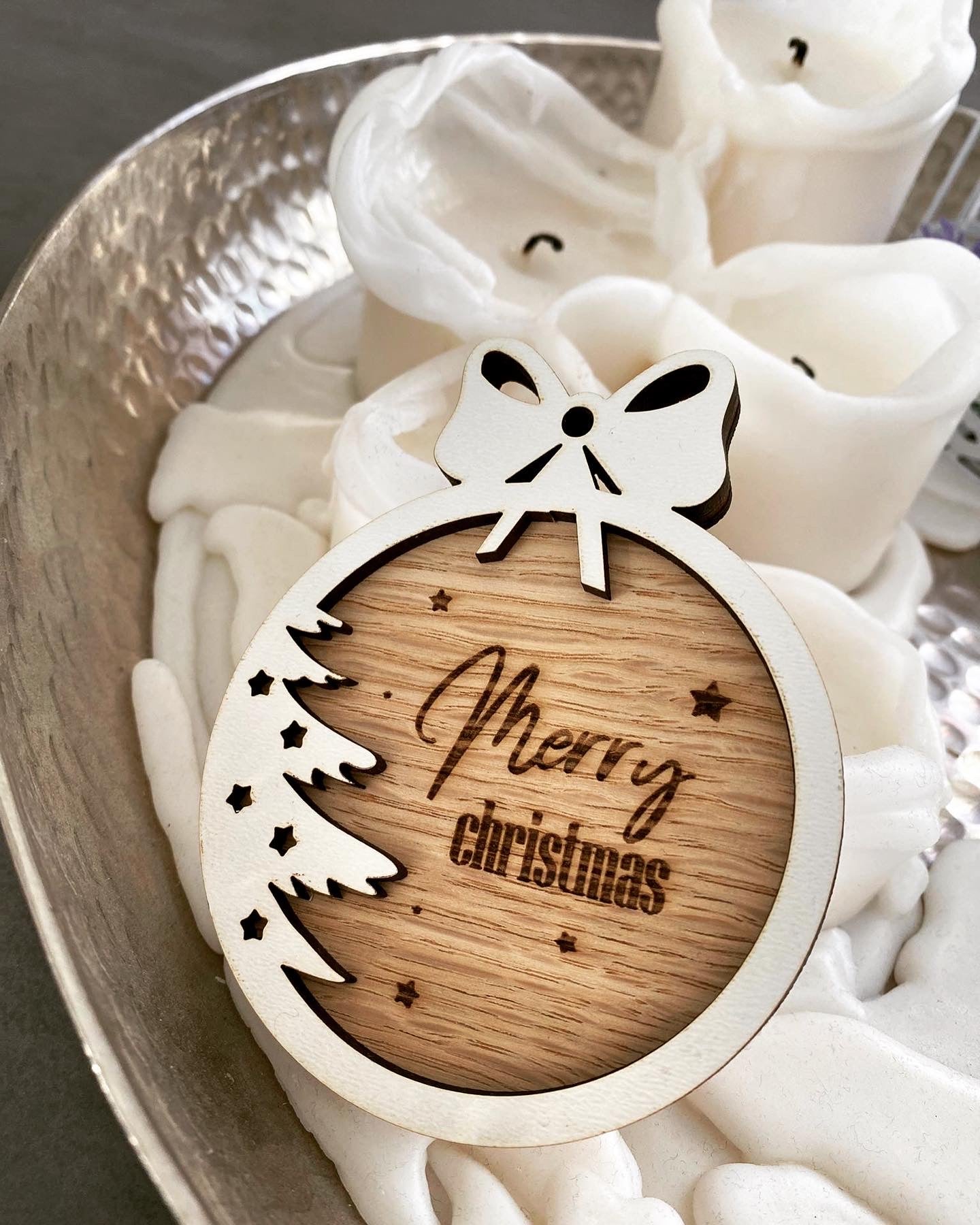 Weihnachtskugel aus edlem Eichenfunier - TE Designz / Timos holzWerkstatt