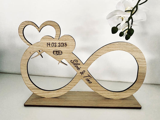 Großes Unendlichkeitszeichen aus edlem Eichenholzfurnier - TE Designz / Timos holzWerkstatt