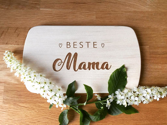 Frühstücksbrettchen "Beste Mama" - TE Designz / Timos holzWerkstatt