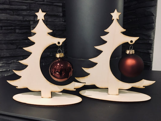 Tannenbaum als Aufsteller mit oder ohne Kugel - TE Designz / Timos holzWerkstatt